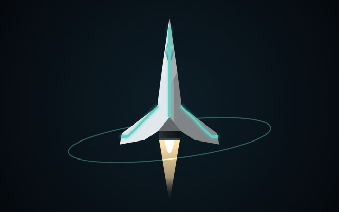 Horizon, a slim dart-hulled starter ship