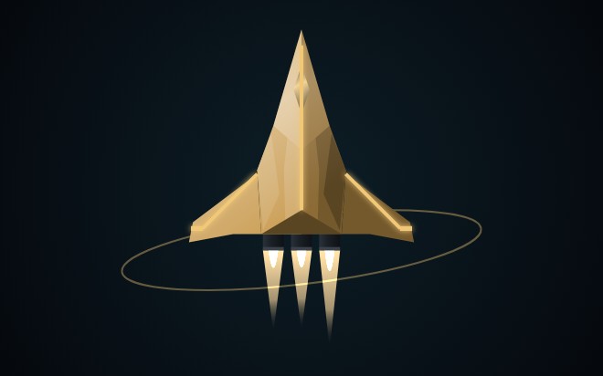 Gold Standard, a heavy hull in gold leaf